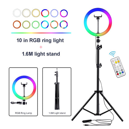 Video Lamp 10 LED Ring Light with stand