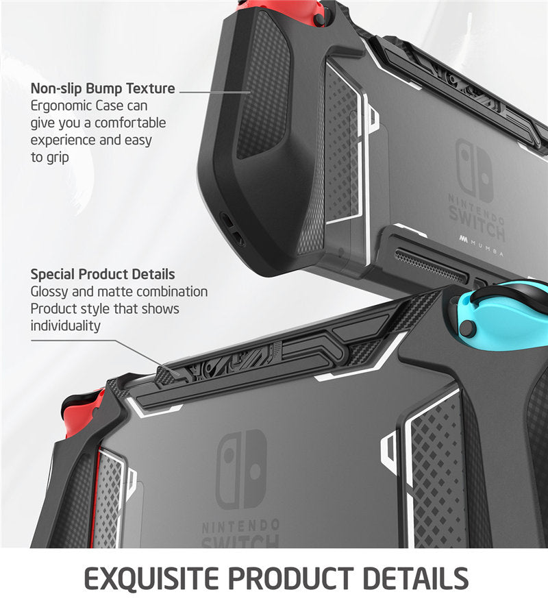 Für Nintendo Switch Case MUMBA Series Blade TPU Grip Schutzhülle Dockable Case Kompatibel mit Konsole und Joy-Con Controller