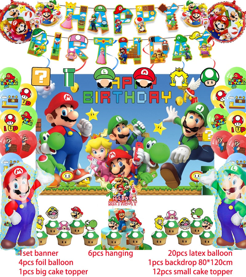 Super Mario Birthday Party Decoration