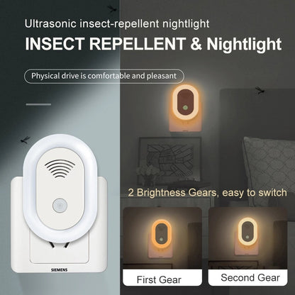 Ultrasonic Mosquito Repellent with Night Light EU Plug Anti-Mosquito Mouse Roach Mosquito Repellent Electronic Fly Killer