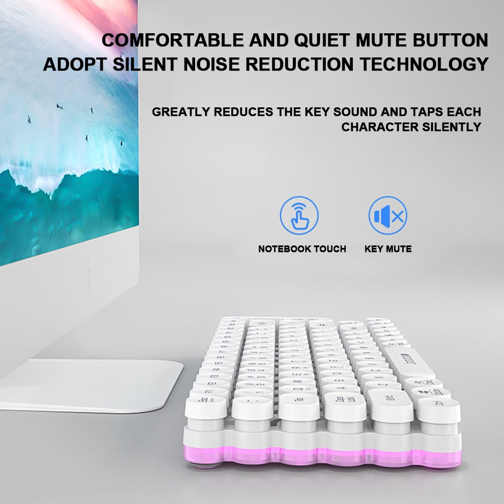 Punk Recargeable Wireless Bluetooth Keyboard