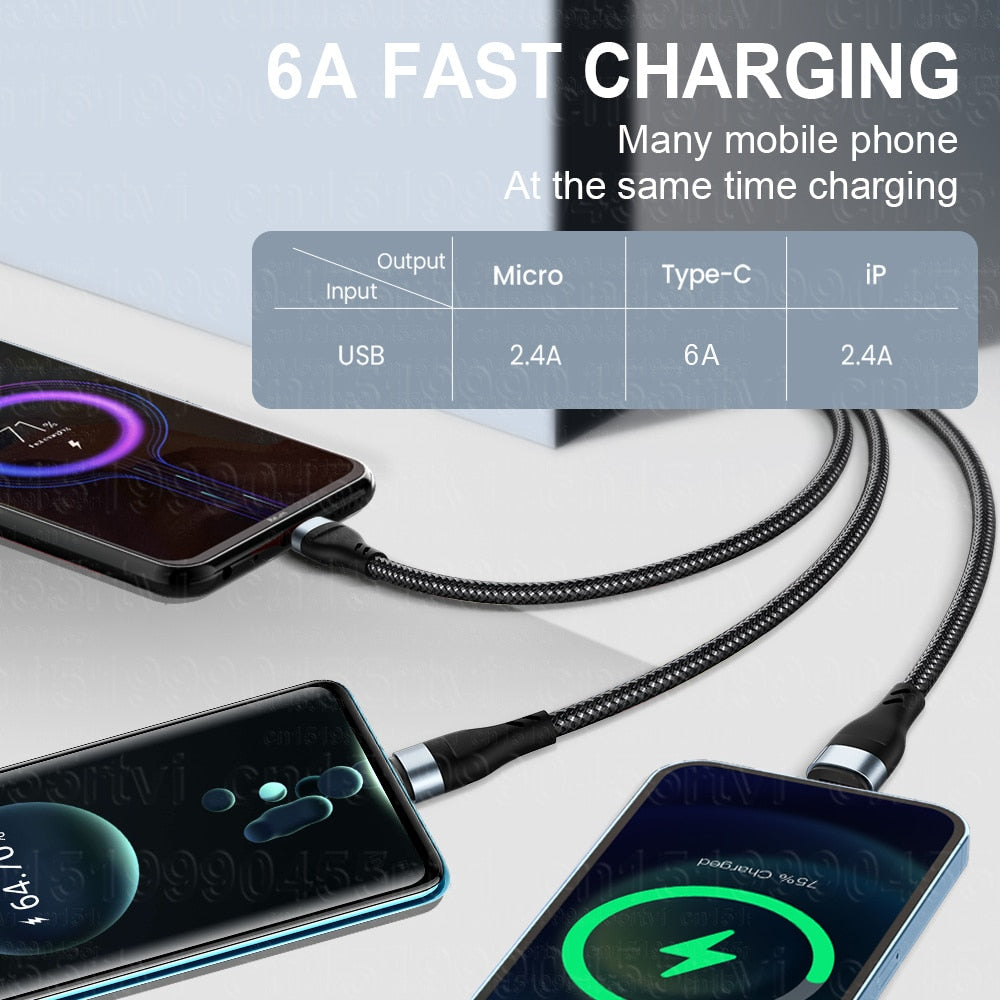 6A 3 in 1 SuperCharging Cable