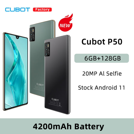 Cubot P50 Smartphone Android 6GB RAM 128GB ROM 4200mAh