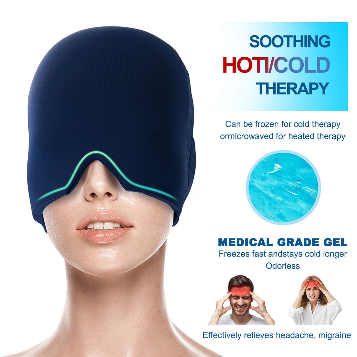 Hot Cold Therapy Headache Migraine Relief Cap