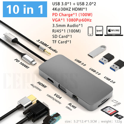 USB C HUB Docking Station 