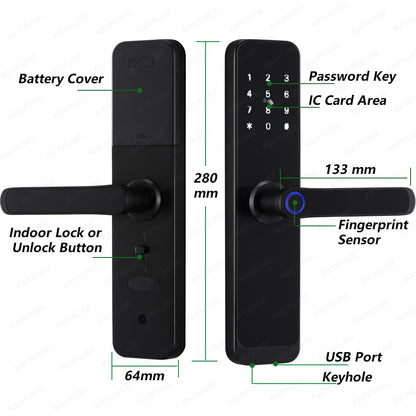 K8 Tuya Wifi Smart Door Lock