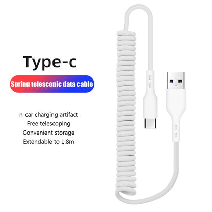 Coiled Cable Type C Charging