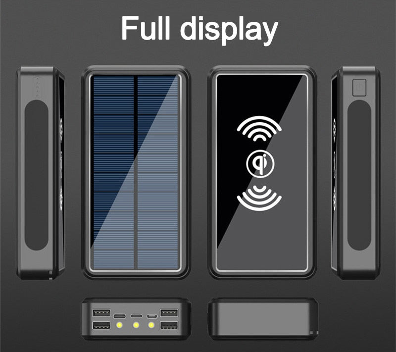 Banque d'alimentation solaire sans fil 80000mAh