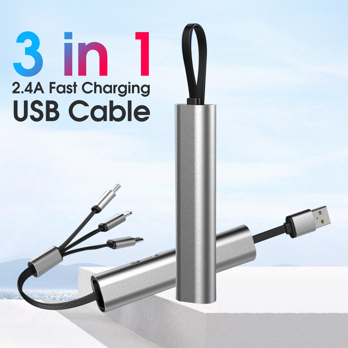 metal 3in1 fast charging

retractable