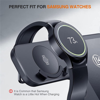 حامل شاحن لاسلكي 30 وات 3 في 1 لهاتف Samsung S22 Ultra S20 S21 Galaxy Watch 5 4 3 Active 2/1 Buds Fast Charging Dock Station