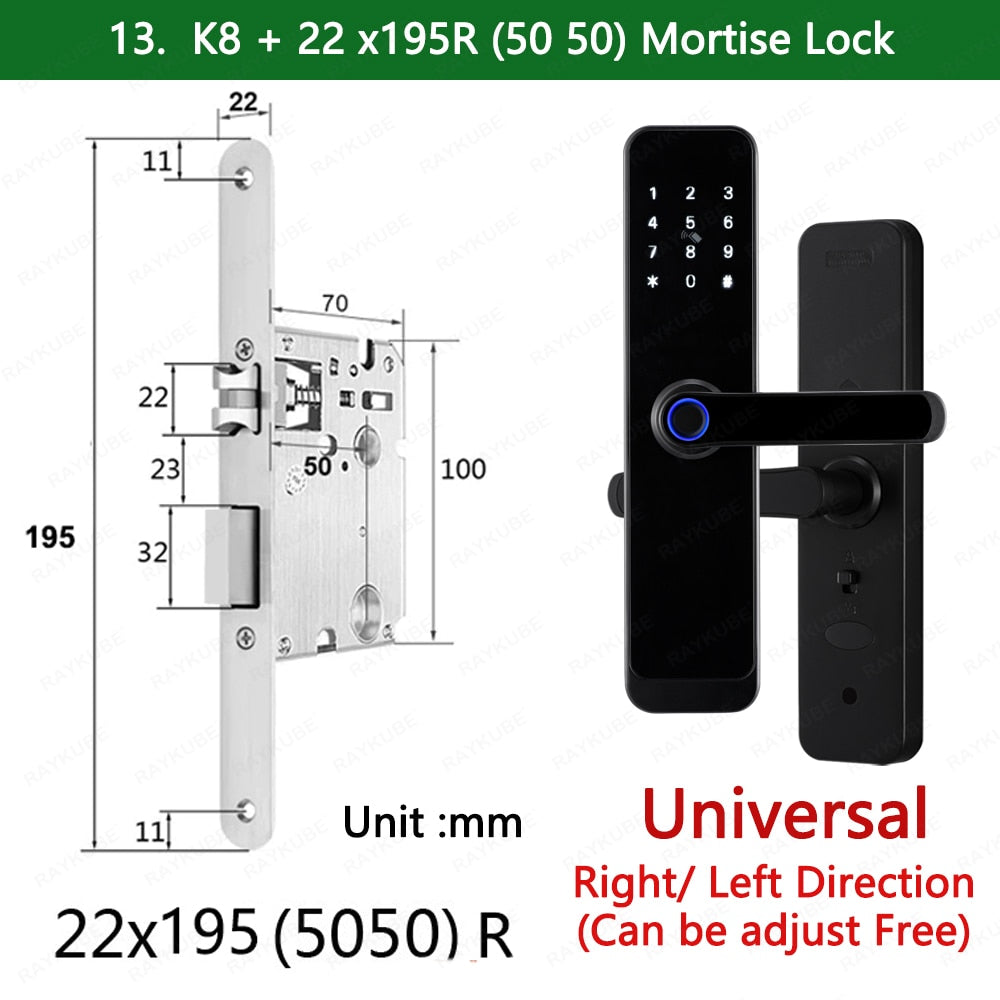 K8 Tuya Wifi Smart Door Lock