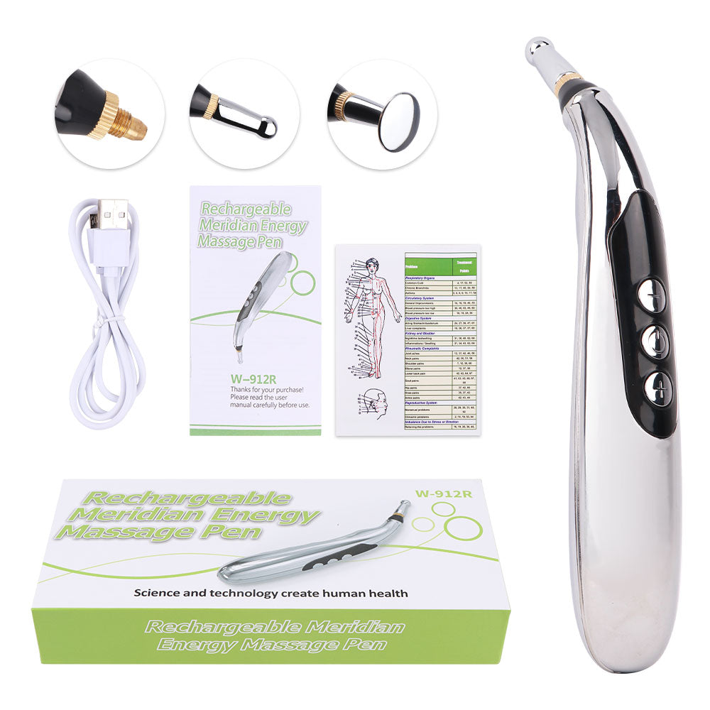 Stylo d'acupuncture Rechargeable par USB Point d'acupuncture électrique stylo de Massage appareil de Massage masseur corporel thérapie par stimulateur musculaire