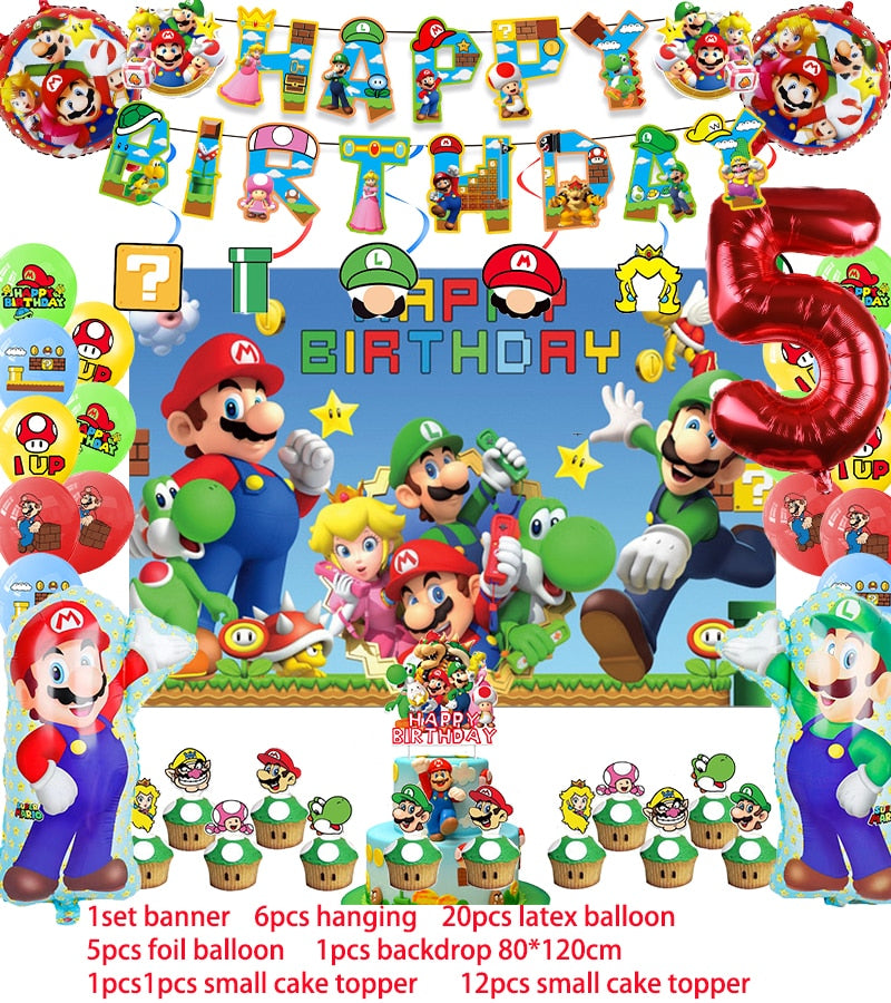 Super Mario Birthday Party Decoration