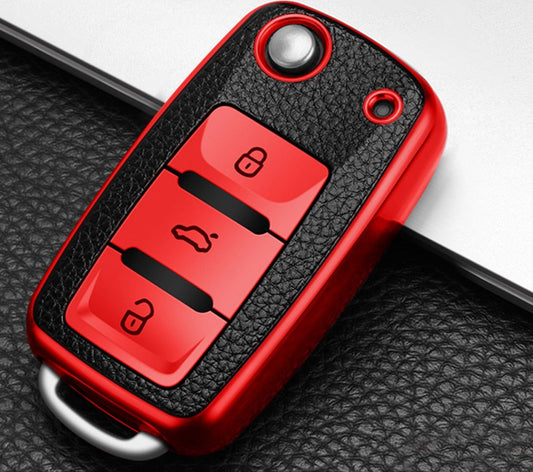 Leather Car Key Cover Case