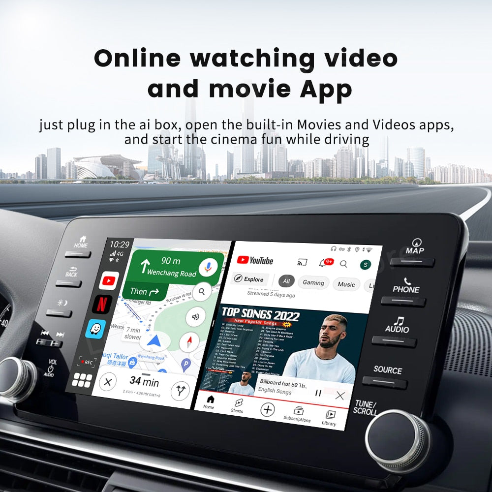 Wireless CarPlay Android Auto YouTube