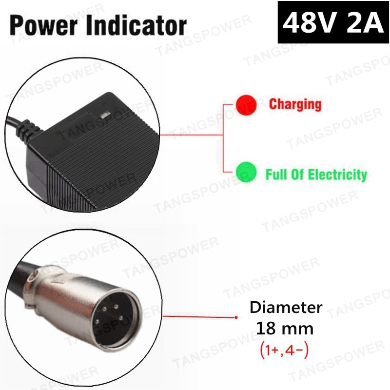 48V 2A electric bike charger