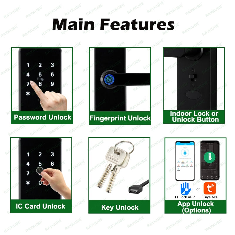 K8 Tuya Wifi Smart Door Lock