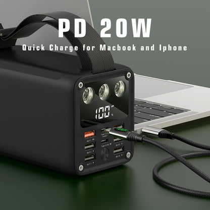 60000 mAh Power Bank Schnellladung QC 3.0 22,5 W SCP PD Externe Batterie Tragbare Powerbank mit 7 Ausgängen für Xiaomi iPHONE Outdoor