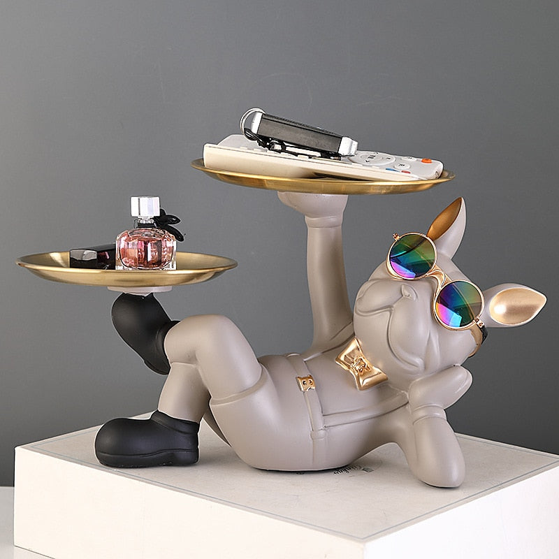 Bulldog sculpture tray