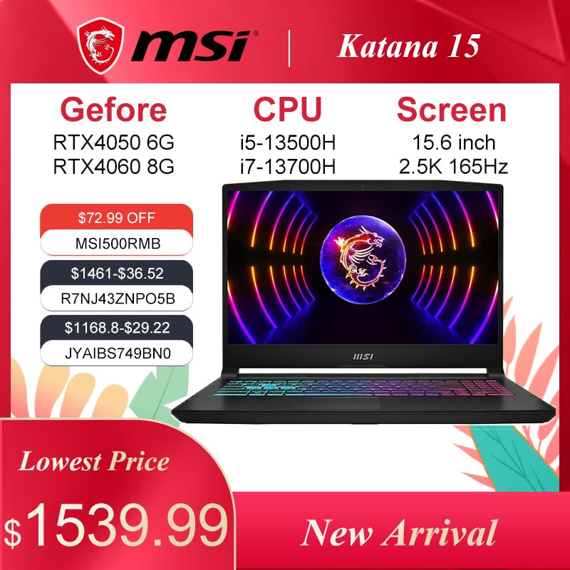 MSI Katana 15 Gaming Laptop 15.6 Inch