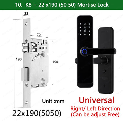 K8 Tuya Wifi Smart Door Lock