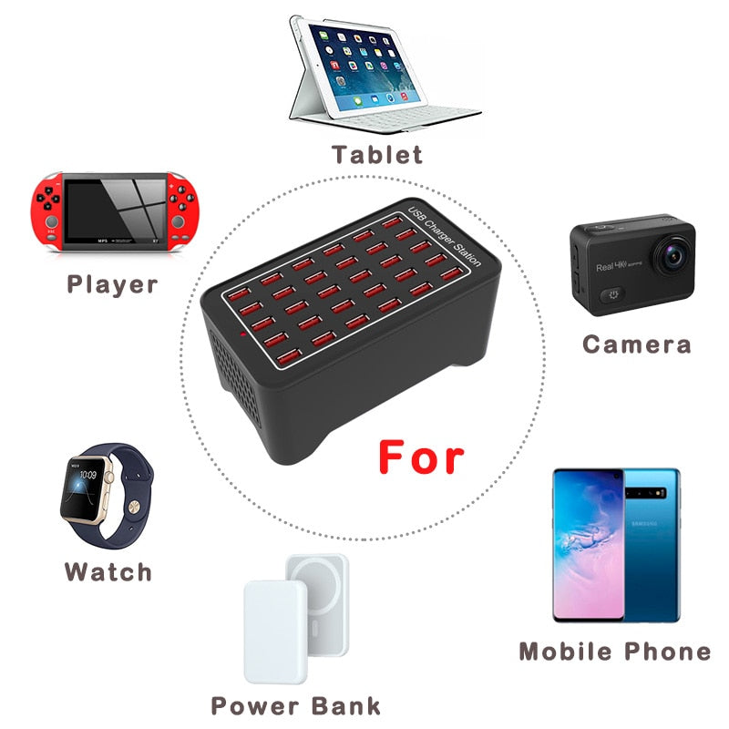 USB Charger 10 15 20 25 30 Ports HUB 150W