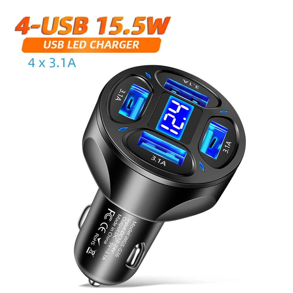 3 Ports USB Car Charger 