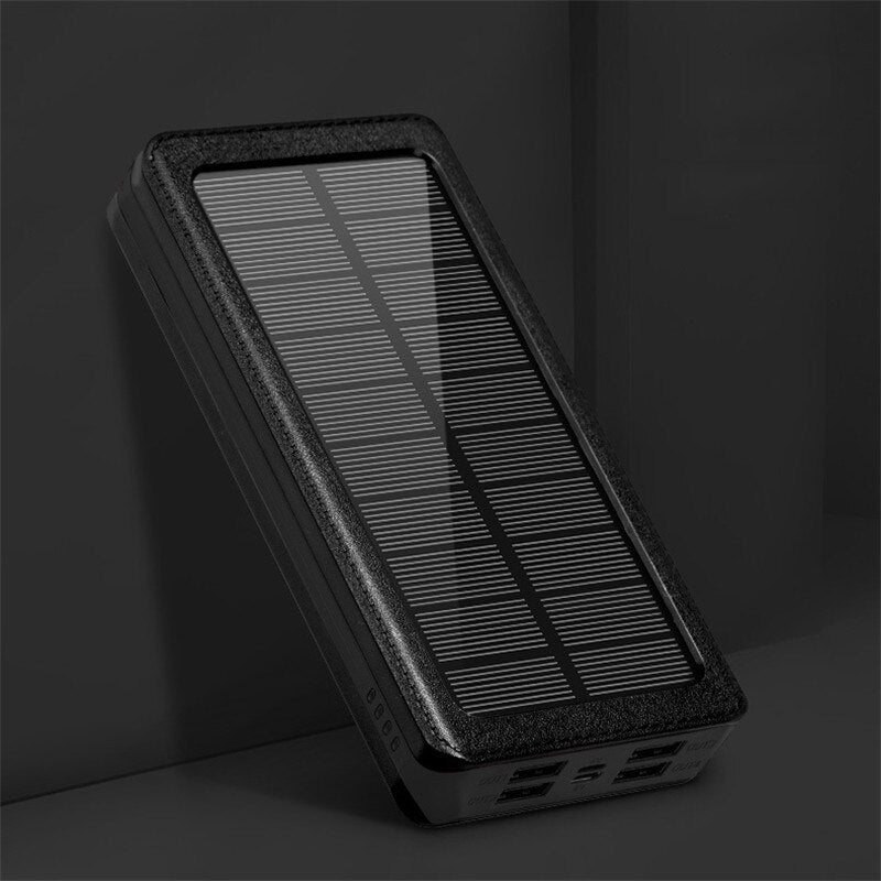 Téléphone Solaire 80000mAh Powerbank Chargeur Rapide Portable avec Lumière LED 4 Ports USB Batterie Externe Convient pour Xiaomi Iphone13 14