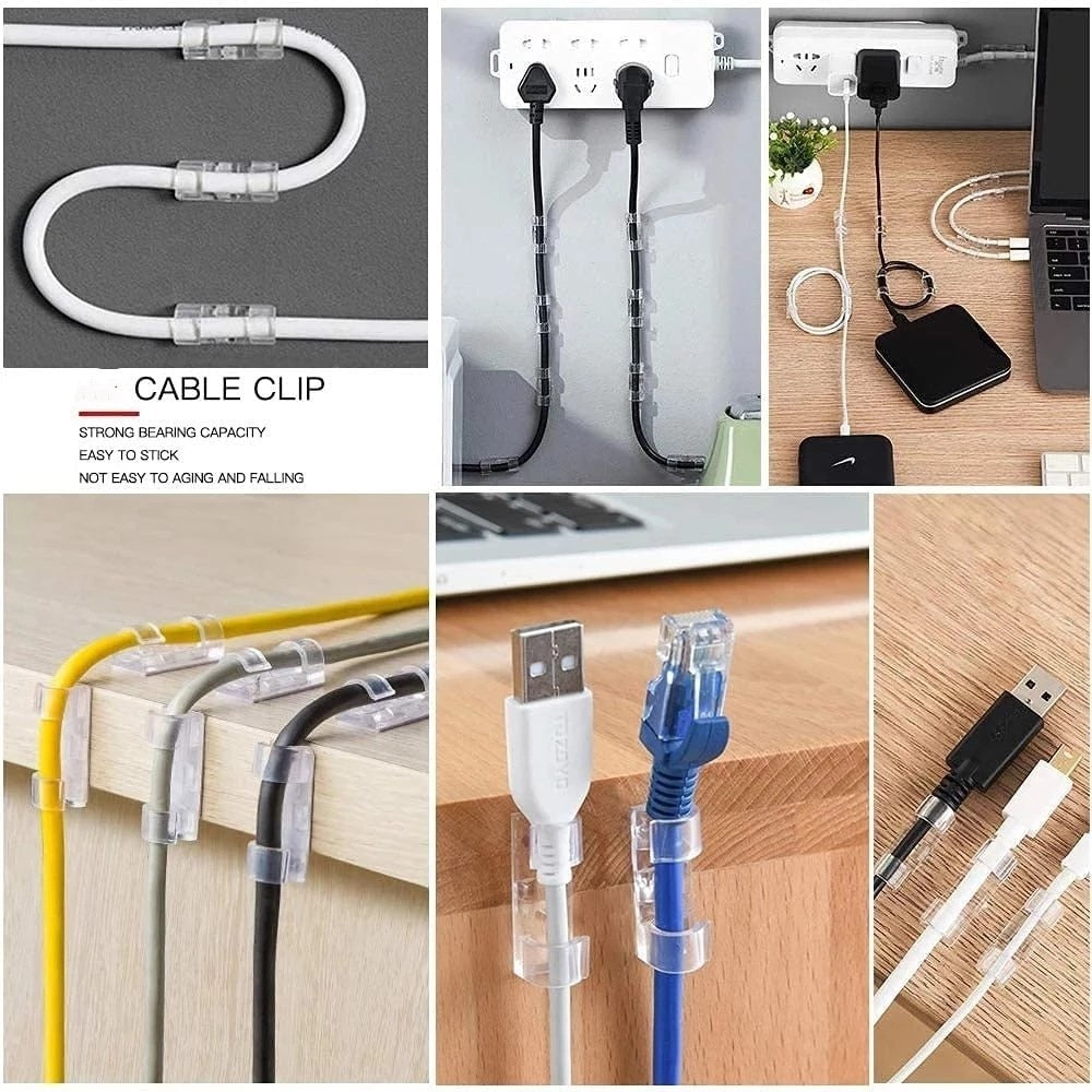 5/20PCS Cable Organizer Clips Cable Management Desktop &amp; Workstation Wire Manager Cord Holder USB Charging Data Line Winder