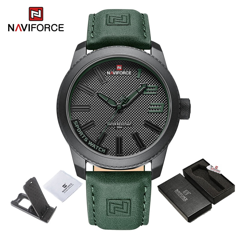 Shockproof Waterproof Leather Watch Men 