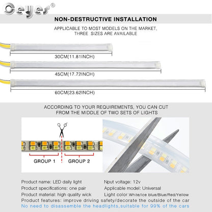 12V Car LED DRL Daytime