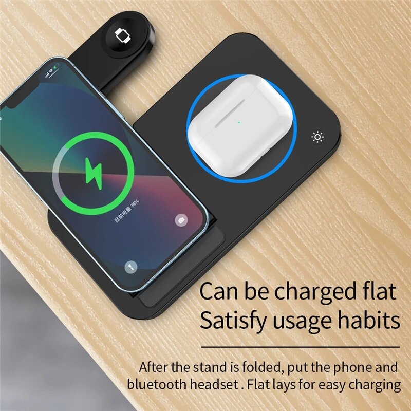 15W 4 in 1 Foldable Wireless Charging Station