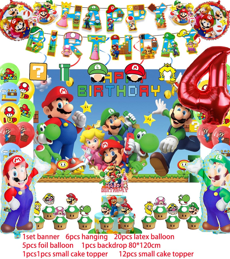 Super Mario Birthday Party Decoration