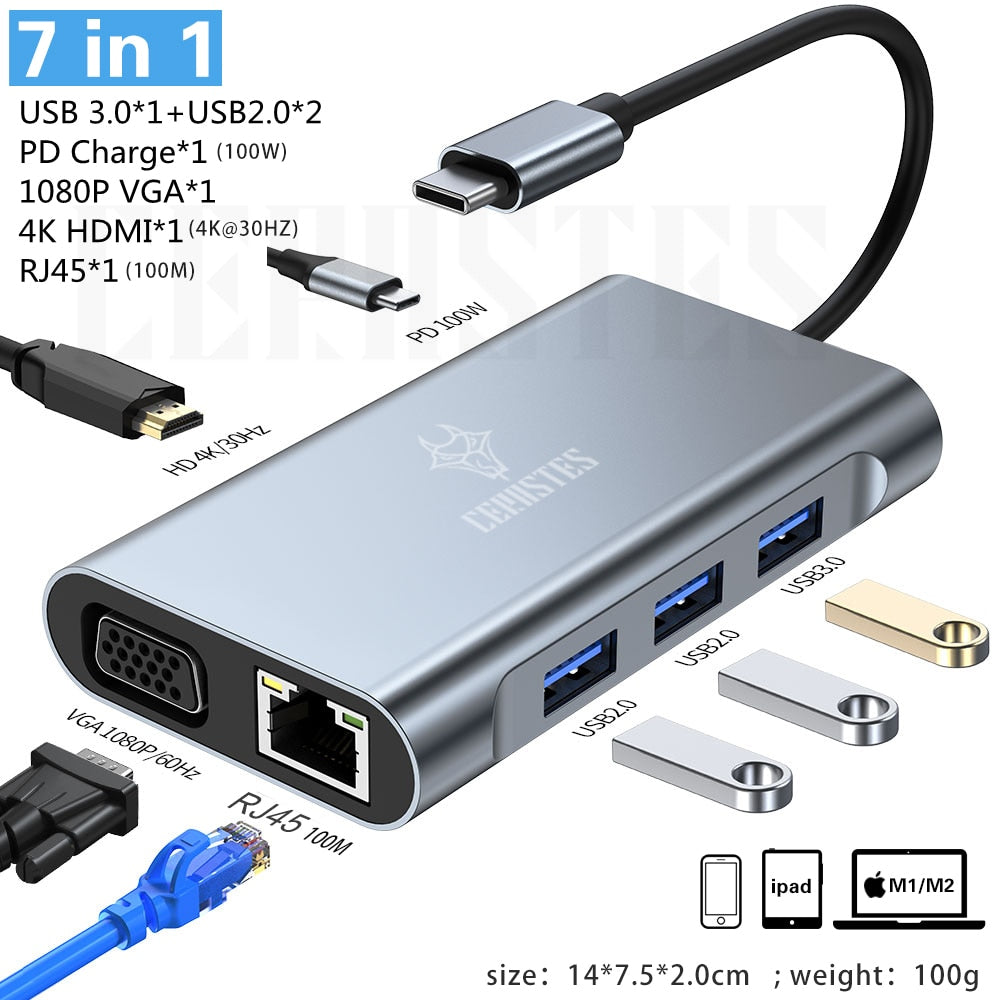 USB C HUB Docking Station 