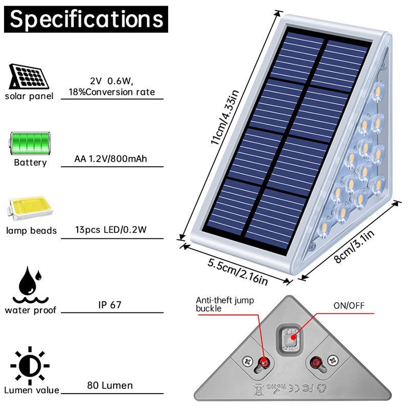 LED Outdoor Solar Light Step Lamp