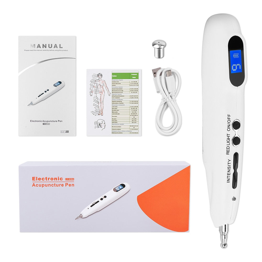 Stylo d'acupuncture Rechargeable par USB Point d'acupuncture électrique stylo de Massage appareil de Massage masseur corporel thérapie par stimulateur musculaire