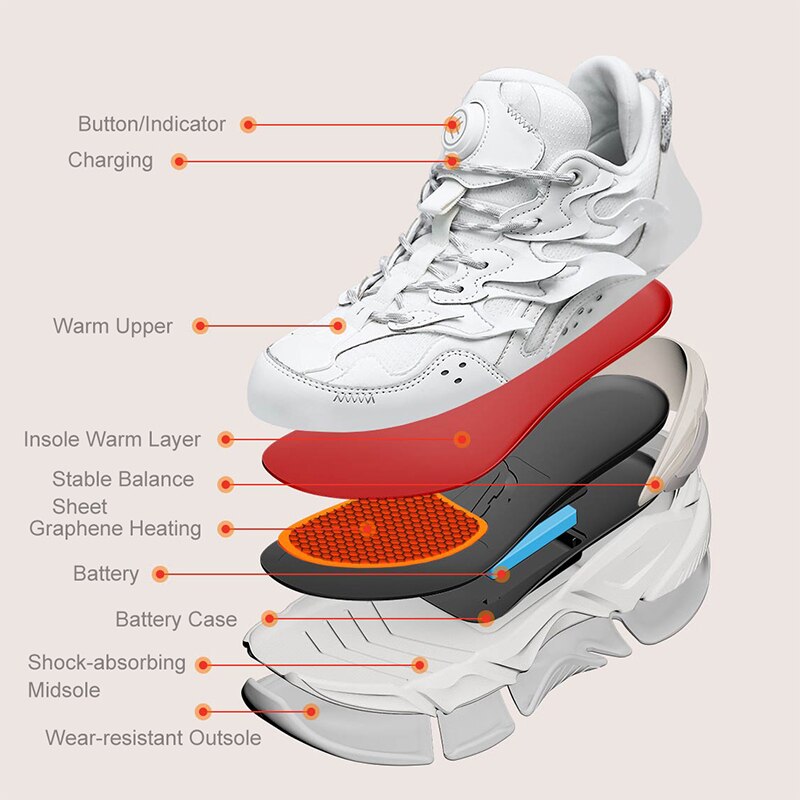 Graphene Electric Heated Sport Shoes xa#3