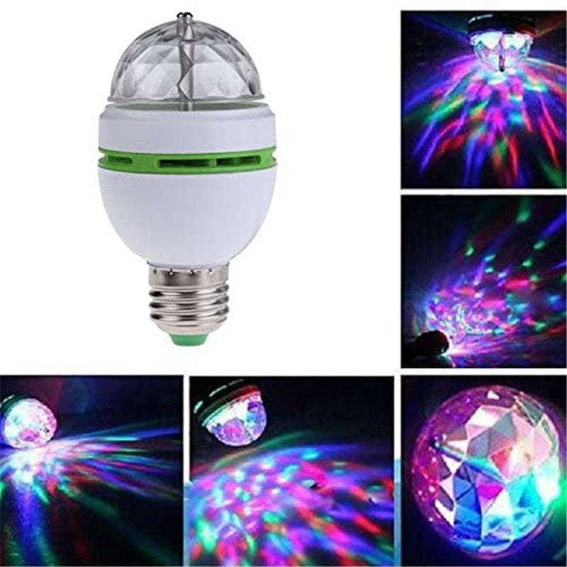 E27 B22 3W Rotatif Stage Light DJ Disco Cristal LED Boule Lampe Strobe Ampoule Multi Changeant Couleur LED Lumière pour Anniversaire Fête Bar