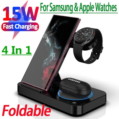 15W 4 in 1 Foldable Wireless Charging Station