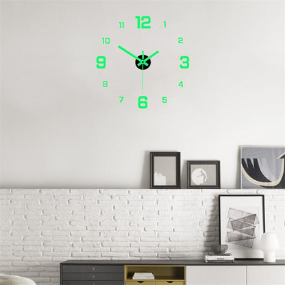 EW créatif Simple horloge numérique lumineuse bricolage horloge murale silencieuse étude salon sans poinçon autocollant mural horloge