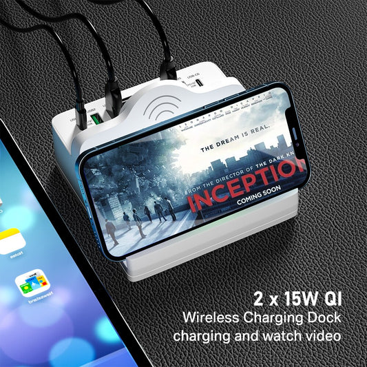 80W 6 Port USB Charger Station