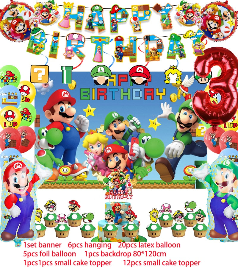 Super Mario Birthday Party Decoration