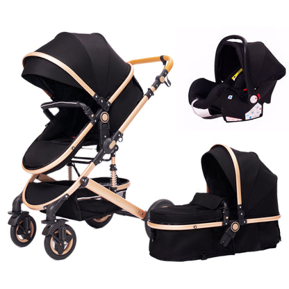 High Landscape Baby Stroller 3 in 1 With Car Seat Pink Stroller Luxury Travel Pram Car seat and Stroller Baby Carrier Pushchair