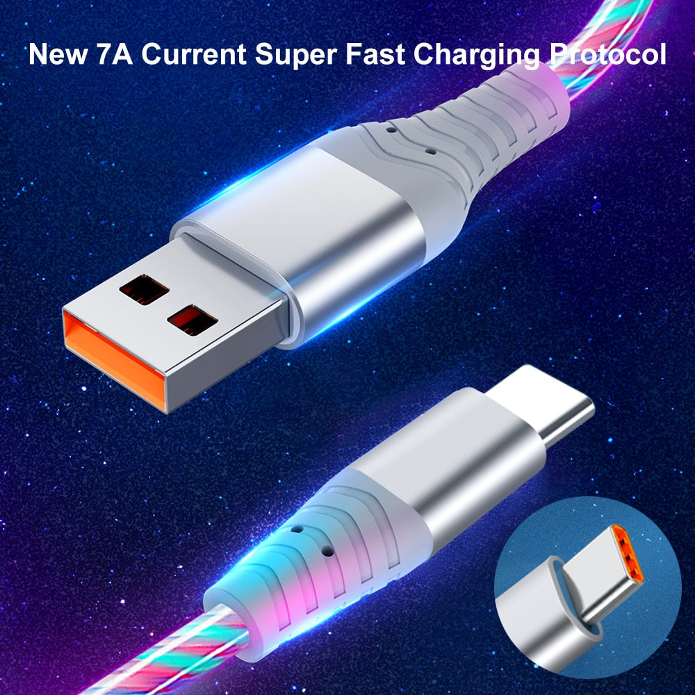 7A 100W Flow Luminous USB Type C Cable p4a