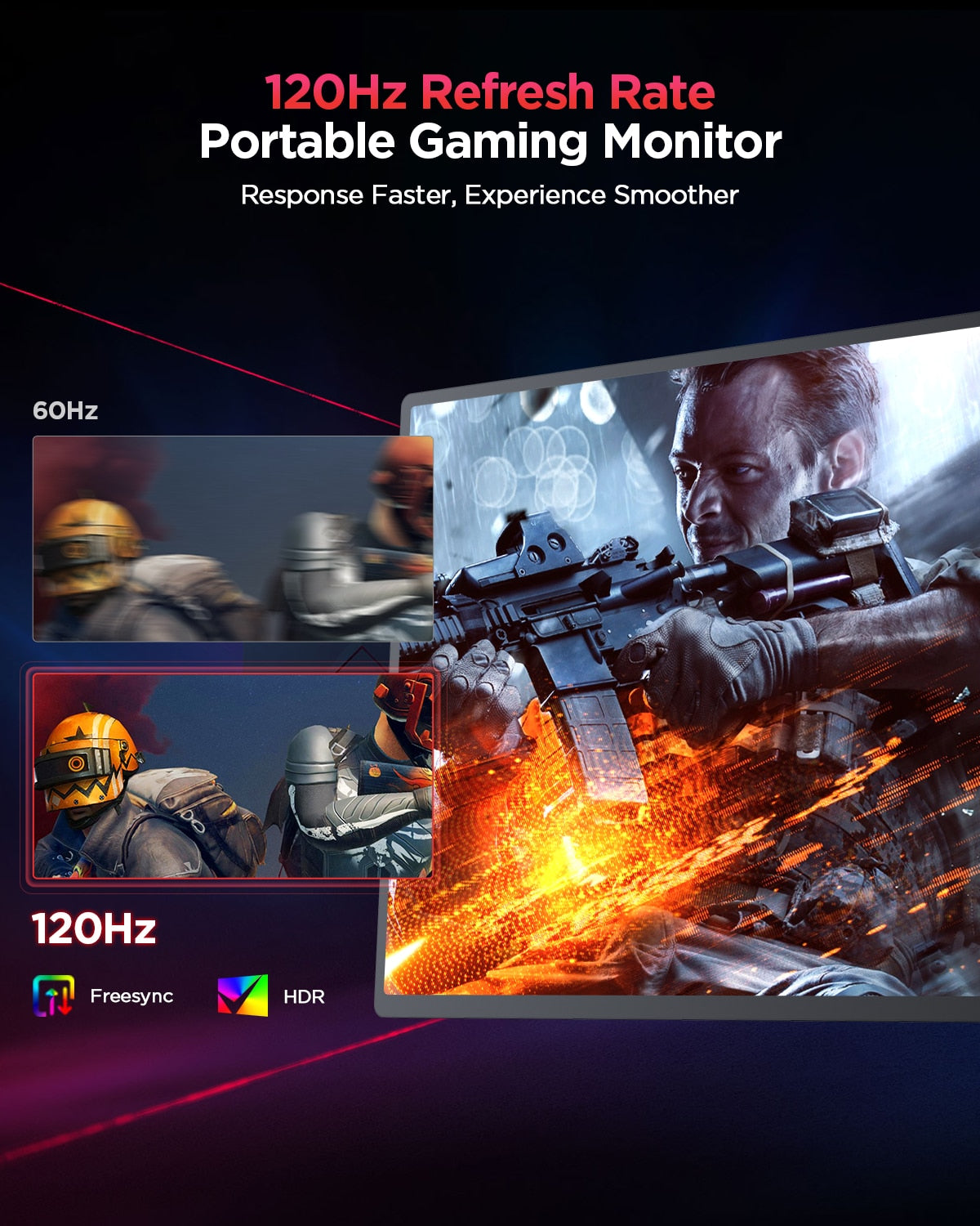 2K Portable Monitor 2560*1600 16:10 100RGB 500Cd/m² 120Hz 