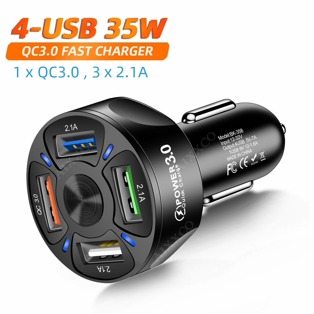 3 Ports USB Car Charger 