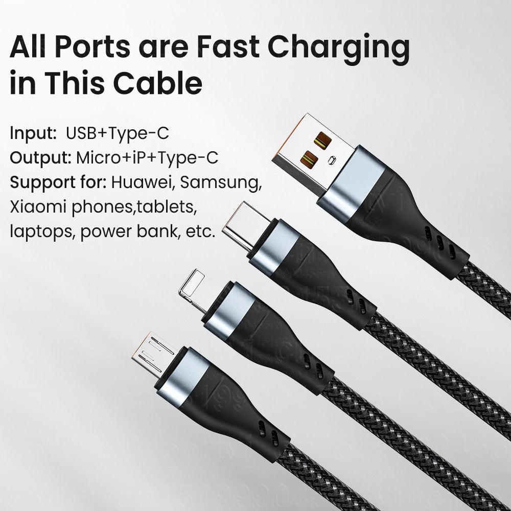 6A 3 in 1 SuperCharging Cable