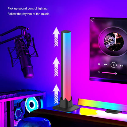 Smart RGB LED Light Bars Night Light with Bluetooth APP Control Music Rhythm Lights Backlight for Gaming TV Room Decoration Lamp