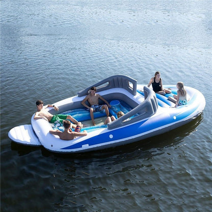 Inflatable water 6-person island floating bed Inflatable water floating bed multi-person floating row