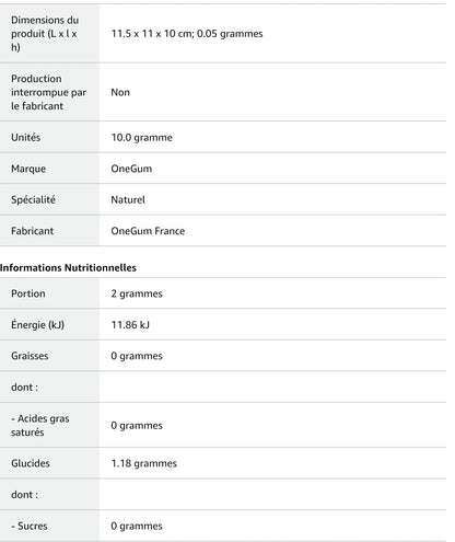 Un paquet de 10 gommes Gum Energy